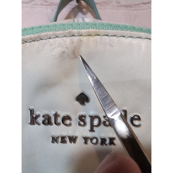 Kate Spade Karissa Backpack Purse Pre-owned Mint Green Ombre Nylon - Picture 3 of 15